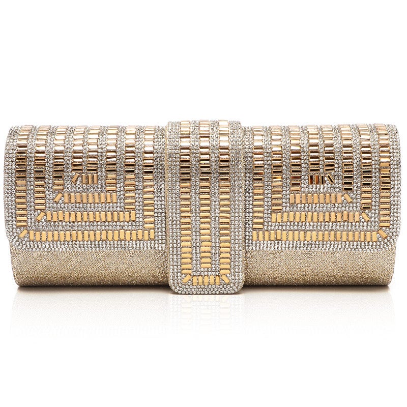 Labair Evening Bag and Clutches for Women Sparkle Clutch Purse with Rhinestones Wedding Party Handbag. (Gold) - Image 1